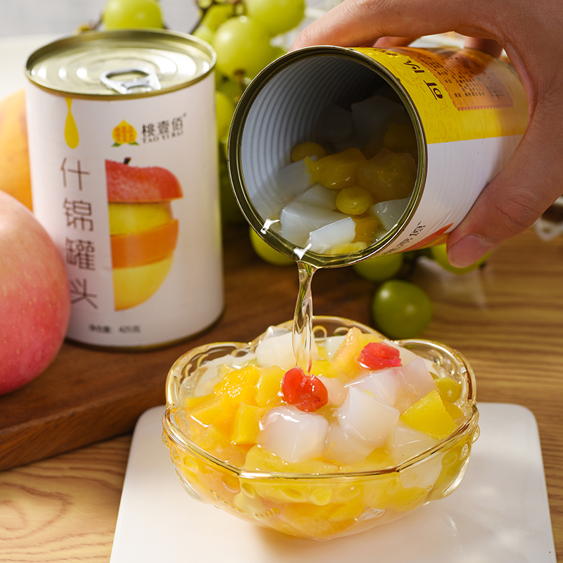 桃壹佰新鲜什锦水果罐头12罐整箱混合口味糖水黄桃罐头砀山零食