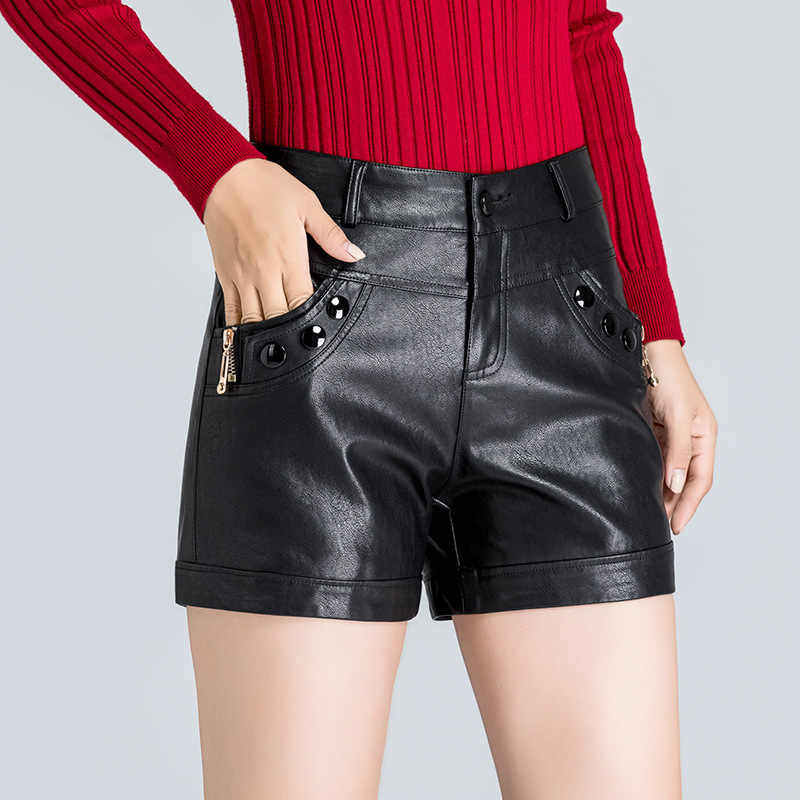 新款秋冬皮短裤女真皮包臀绵羊皮皮裤女性感高腰修身显瘦百搭裤子