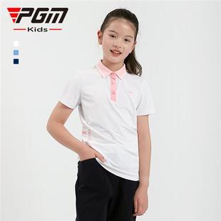 儿童高尔夫套装女童春夏季运动短袖恤青少年服装亲肤童装衣服