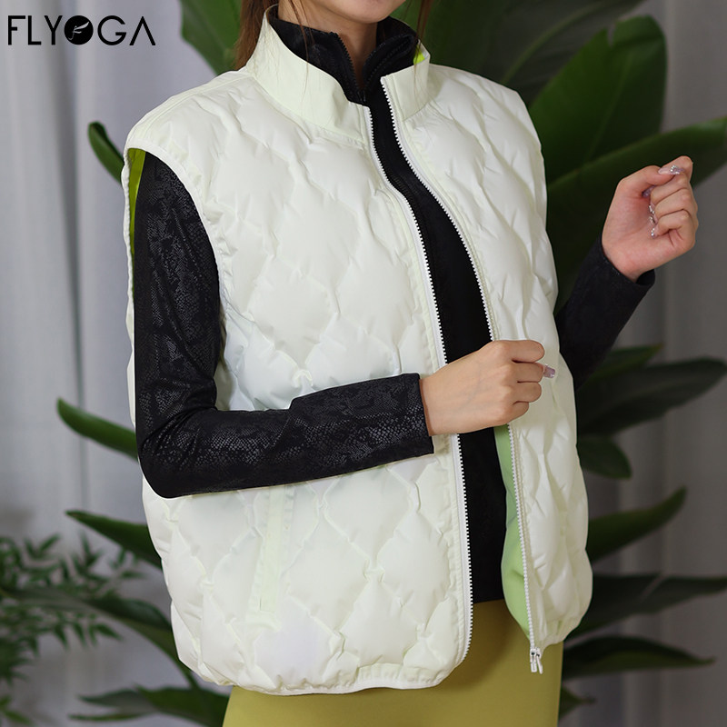 flyoga瑜伽空气马甲保暖便携充气运动马甲防风半高领13613
