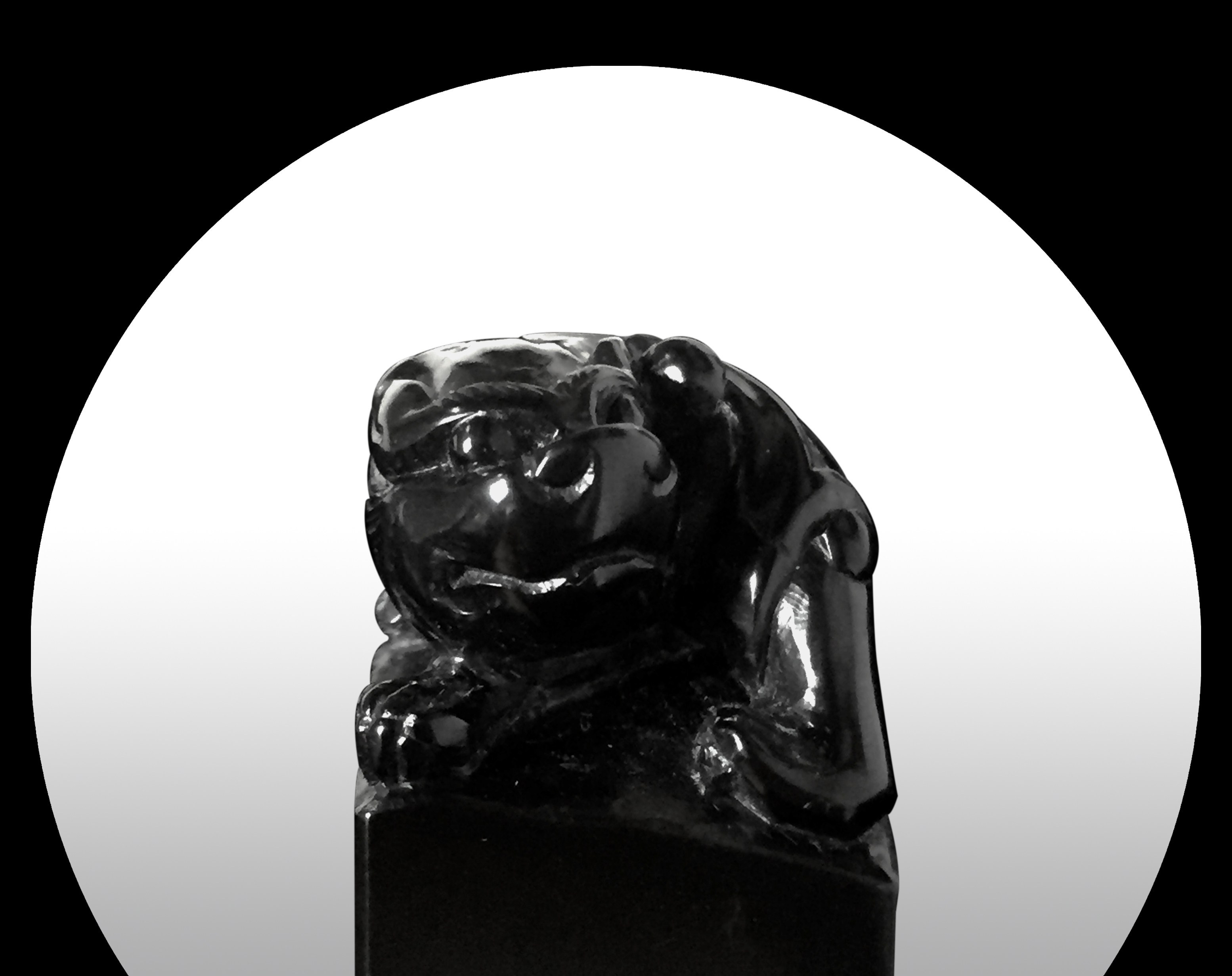 【唐人诗意图】煤根石章嵌猛犸象牙微雕