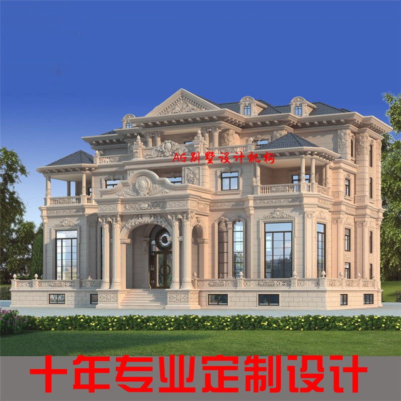 豪华大别墅欧式,外观,平面图_大山谷图库