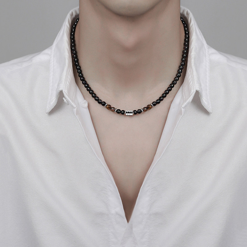 男潮牌百搭虎眼石轻奢小众高级感男生毛衣链子男士首饰品礼物优惠券