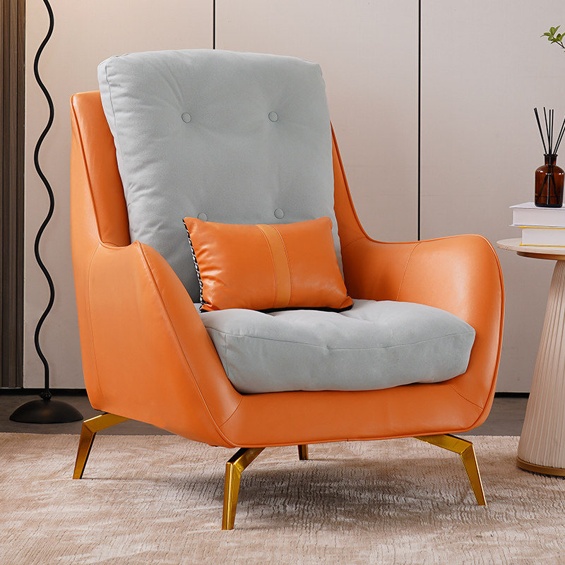 轻奢单人沙发北欧小户型现代简约设计师休闲科技布网红懒人老虎椅