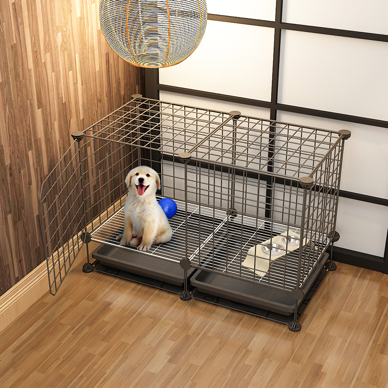 狗笼子小型犬室内中型带厕所泰迪狗窝别墅宠物栅栏隔离门狗狗围栏已售