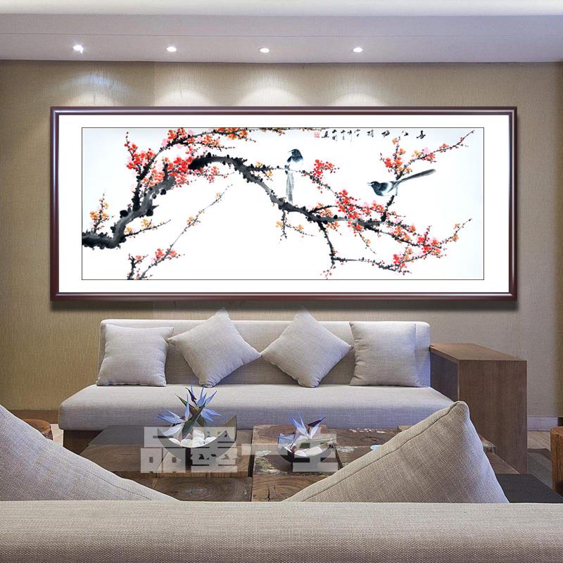 正品挂画装饰画客厅镜框实木字画高档国画真迹国画