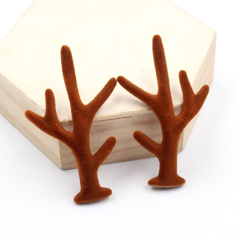 植绒小麋鹿角鹿耳朵diy手工发夹发