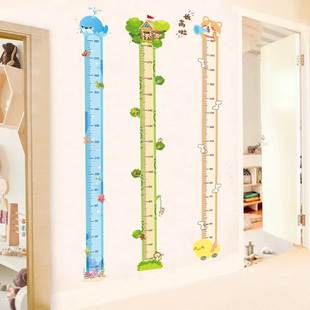 儿童身高墙贴宝宝量身高贴纸标尺测量仪可移除自粘小孩房装饰卡通