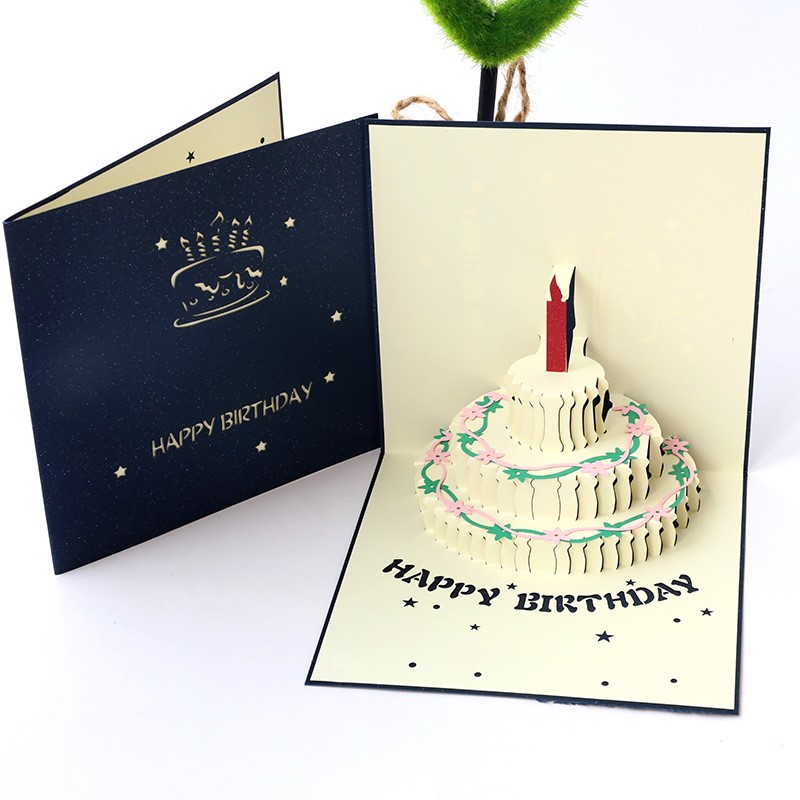 Happy Birthday Greeting Card Girl Kids 3d Pop-Up Postcards