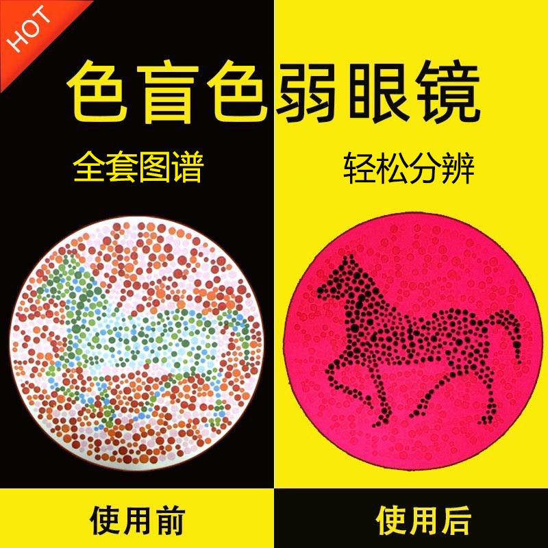 弱色眼镜_红绿色弱纠正眼镜色盲矫正无色镜片新款墨镜近视眼睛专用