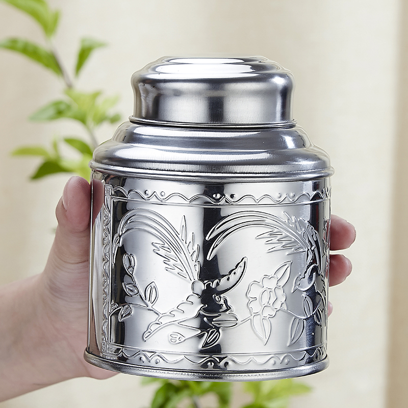 加厚不锈钢大中小号家用茶叶罐高端创意便携保鲜密封防潮金属空盒