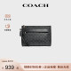 COACH/蔻驰男士皮质休闲拉链中号商务手拿包腕包皮质男包时尚百搭