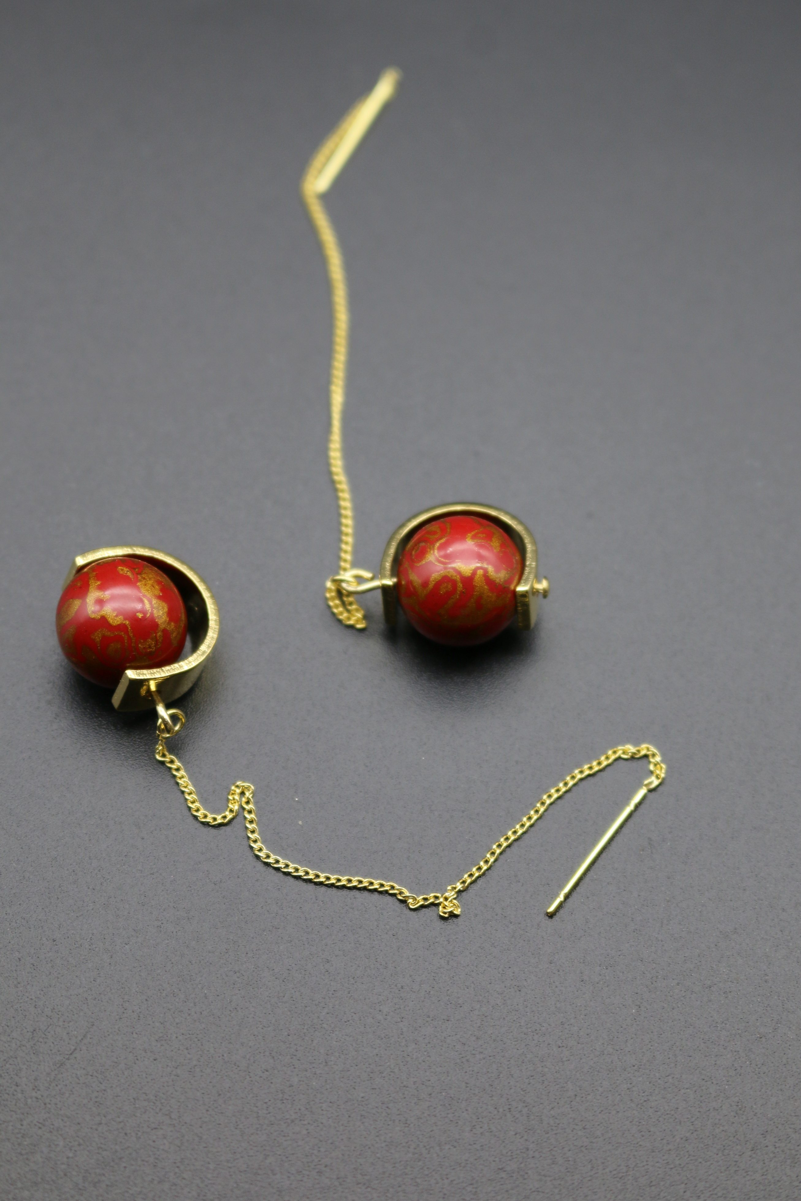 大漆耳饰《半月》