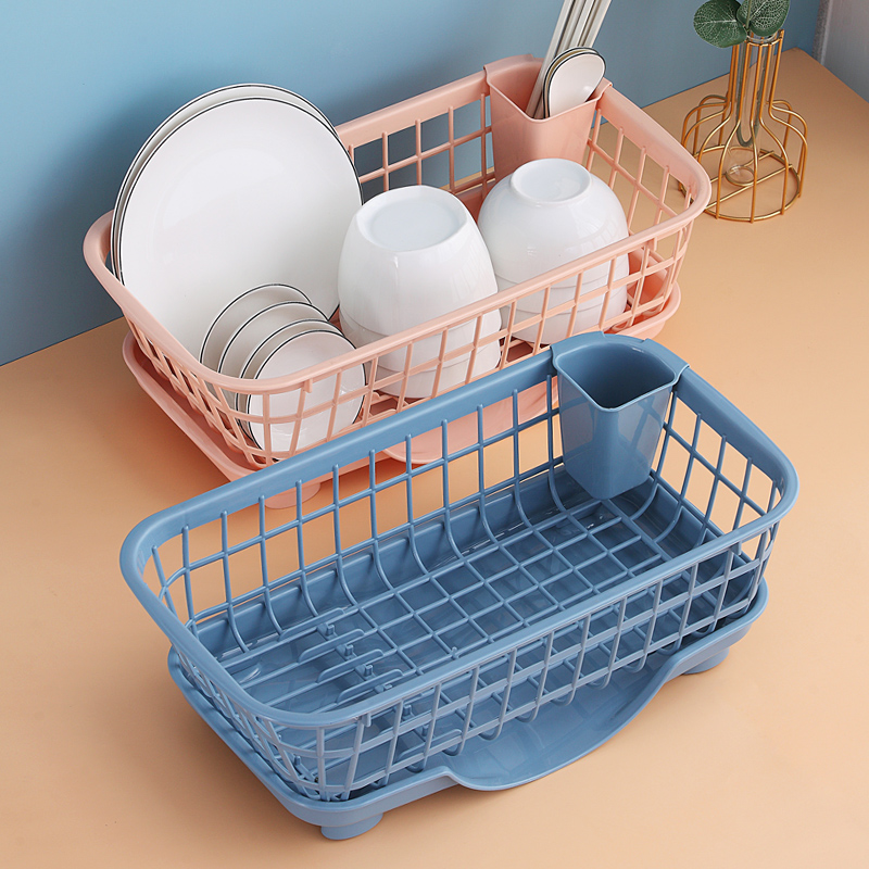 收纳架滤水篮沥水架塑料餐具收纳盒收纳筐碗柜厨房置物架碗碟筷勺