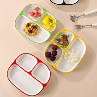 陶瓷分餐盘一人食家用分格盘儿童餐具宝宝饭盘月子盘微波炉专用盘