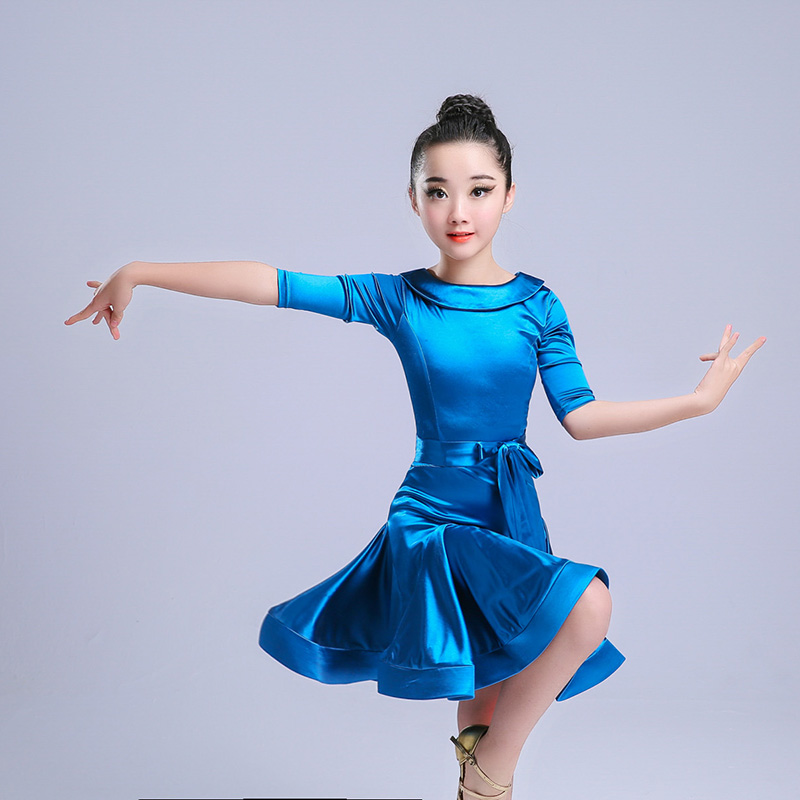 2018新款高檔拉丁舞演出服少兒女中袖規定服演出專業緞面舒適透氣在類目 運動/瑜伽/健身/球迷用品, 舞蹈/健美操/體操, 拉丁舞, 拉丁舞練習套裝中 - 來自Buy2taobao.com提供專業的淘寶代購服務