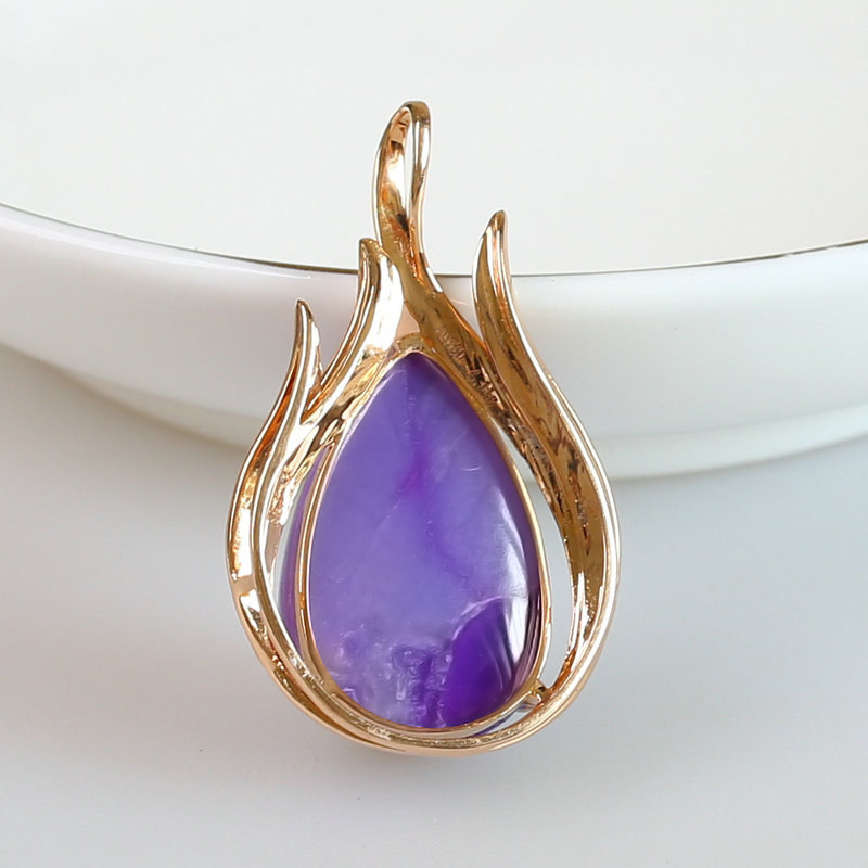 天然帝王紫舒俱来吊坠 豪华钻石镶嵌 18k玫瑰金 高贵