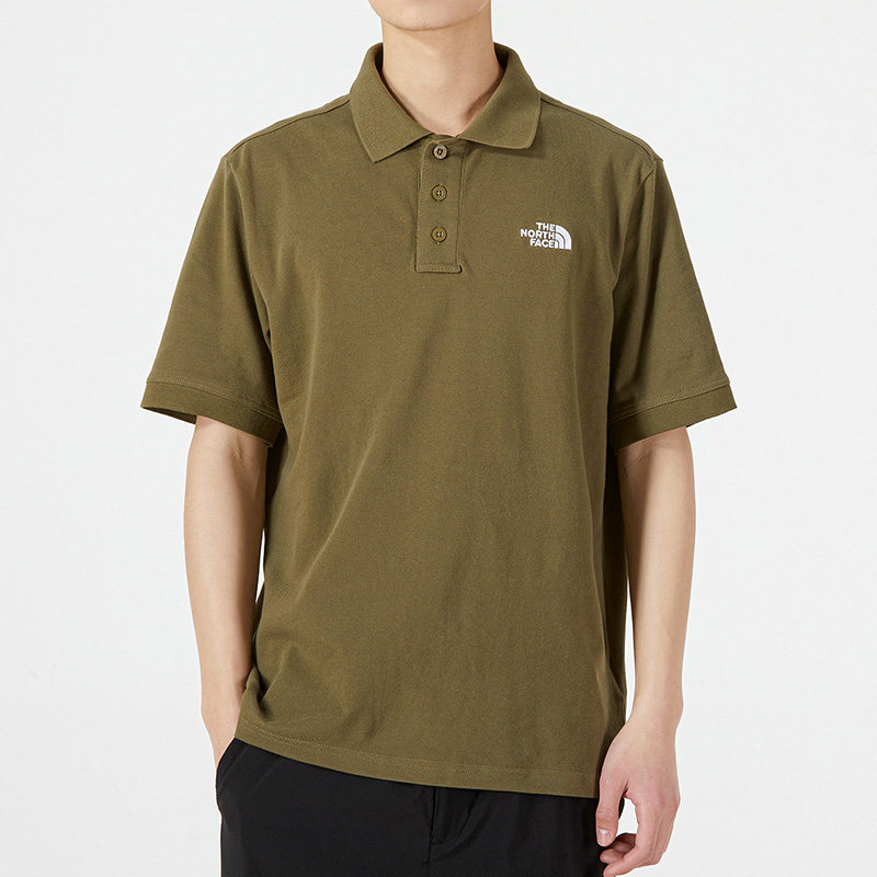 thenorthface北面短袖男装2022春季户外运动服翻领polo衫t恤5b1o