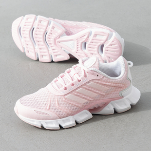 Adidas阿迪达斯官方童鞋粉色运动鞋夏季新款透气跑步鞋女童网面鞋