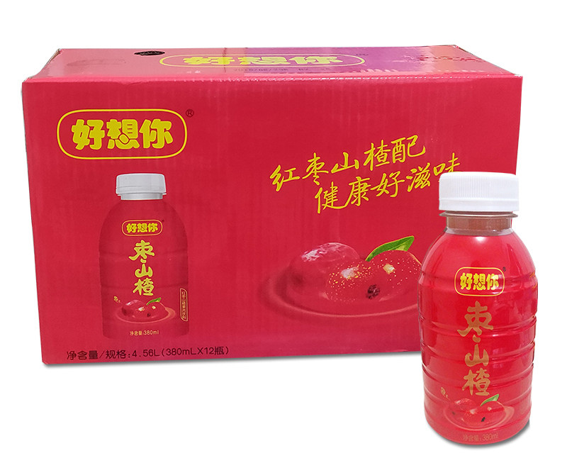 包邮好想你枣山楂380mlx12瓶枣酪红枣饮品饮料枣汁红枣果肉饮料