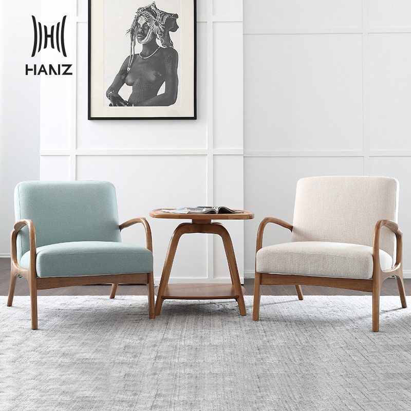 漢哲北歐實木布藝單人沙發椅設計師單人椅陽台靠背椅子懶人休閑椅在類目 住宅傢俱, 坐具類, 椅類, 沙發椅中 - 來自Buy2taobao.com提供專業的淘寶代購服務