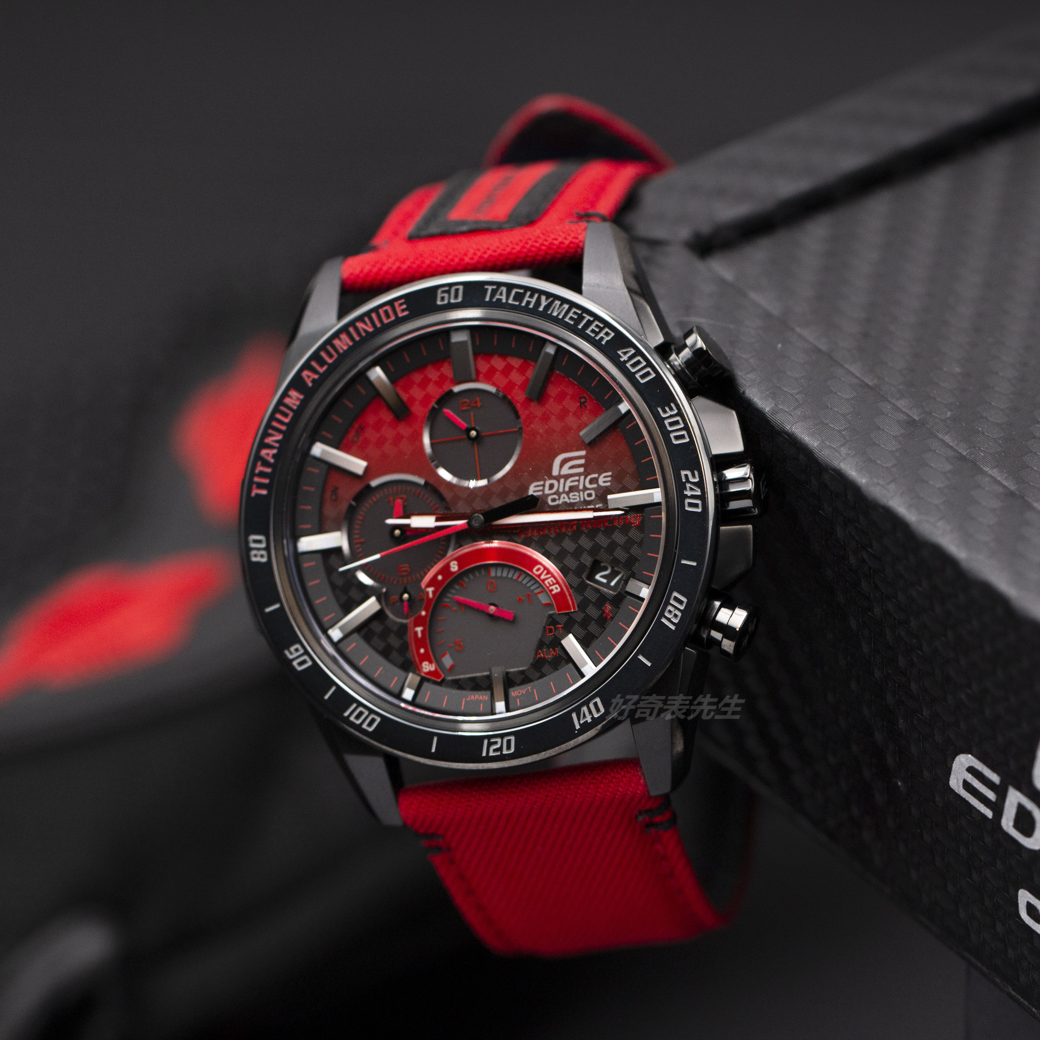 卡西欧honda本田f1联名限量版光动能蓝牙运动手表男eqb-1000hrs-1