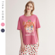 TINAHOME夏季新品可爱草莓卡通睡衣女短袖T恤长裤家居服套装韩版