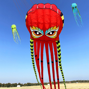 2024新款8米上古章鱼软体风筝大型高档成人3D立体好飞八爪鱼风筝