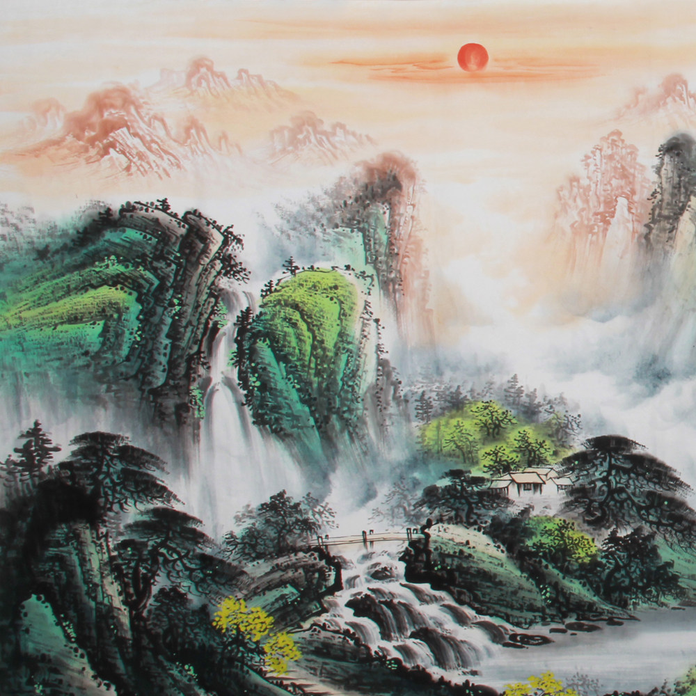 吴成建《精品山水小八尺系列 源远流长》