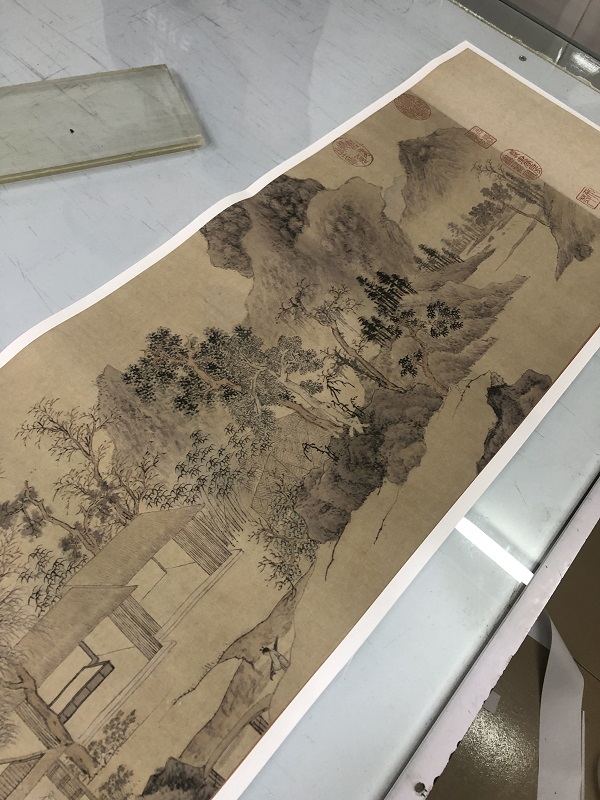 文徵明《存菊图并诗》 古代名家山水人物国画长卷高清微喷复制品