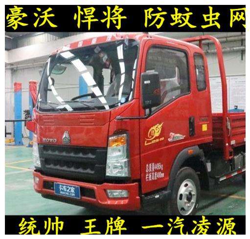 中国重汽豪沃悍将纱窗防蚊虫网4.2米轻卡货车纱窗统帅