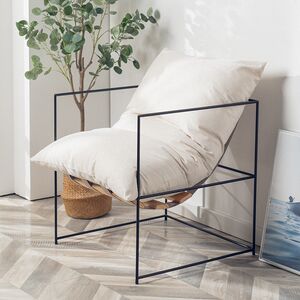 单人铁艺小沙发椅简约现代铁架懒人服装店网红奶茶店沙发休闲民宿