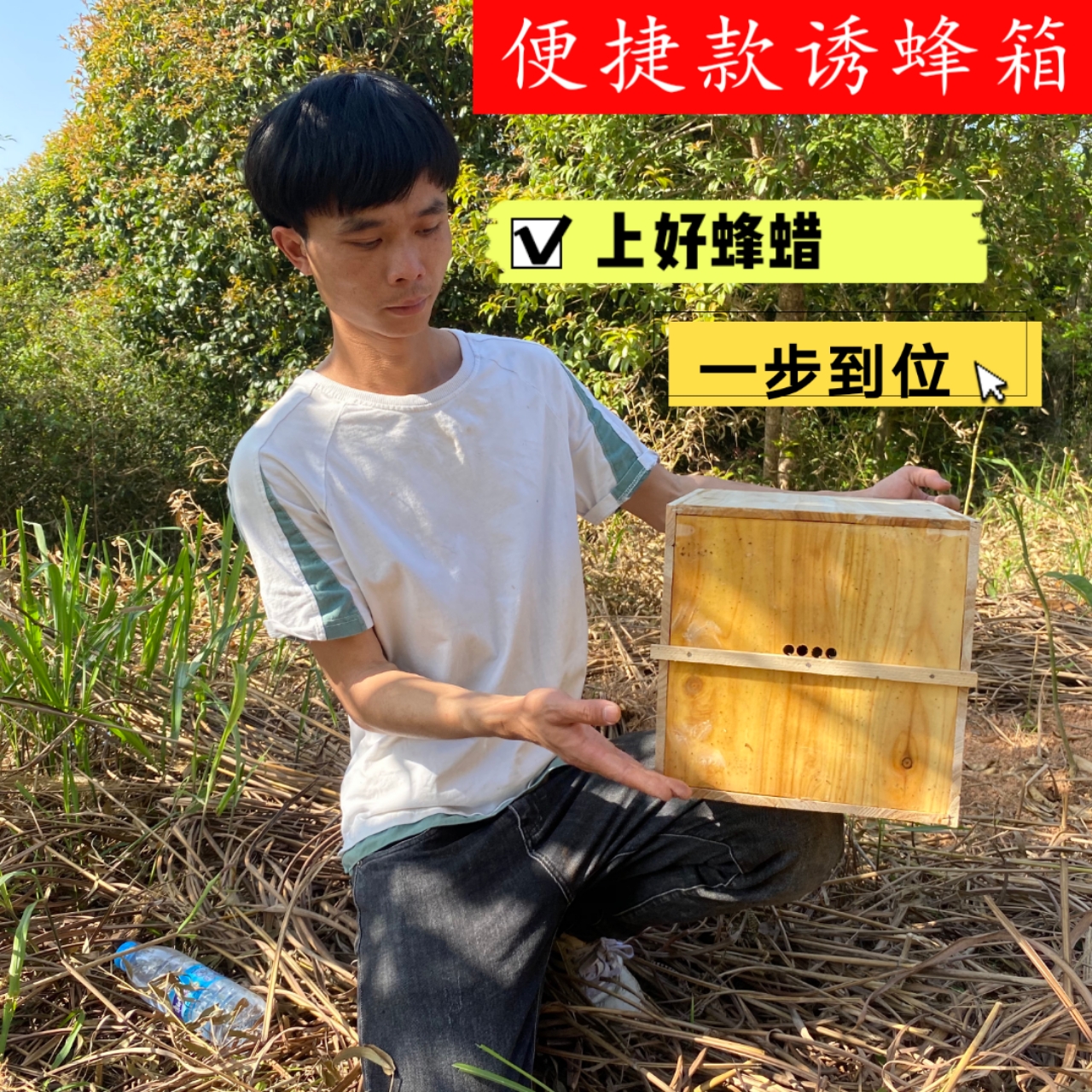 诱蜂箱 唐老丁组装诱蜂平箱新手养蜂诱蜂小型杉木蜂箱煮蜡土养箱