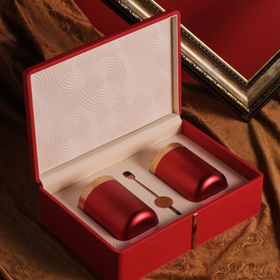 。高端皮盒合金罐茶叶礼盒空盒包装滇红茶古树红茶白毫银针盒子定