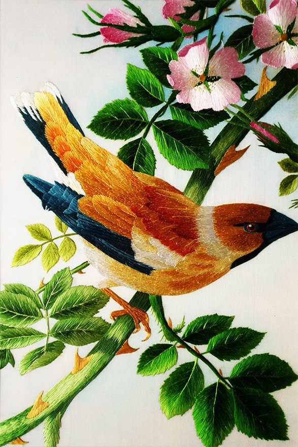 苏绣世家纯手工真丝匠心巧绣《梅花单鸟》钱菊凤大师工作室作品