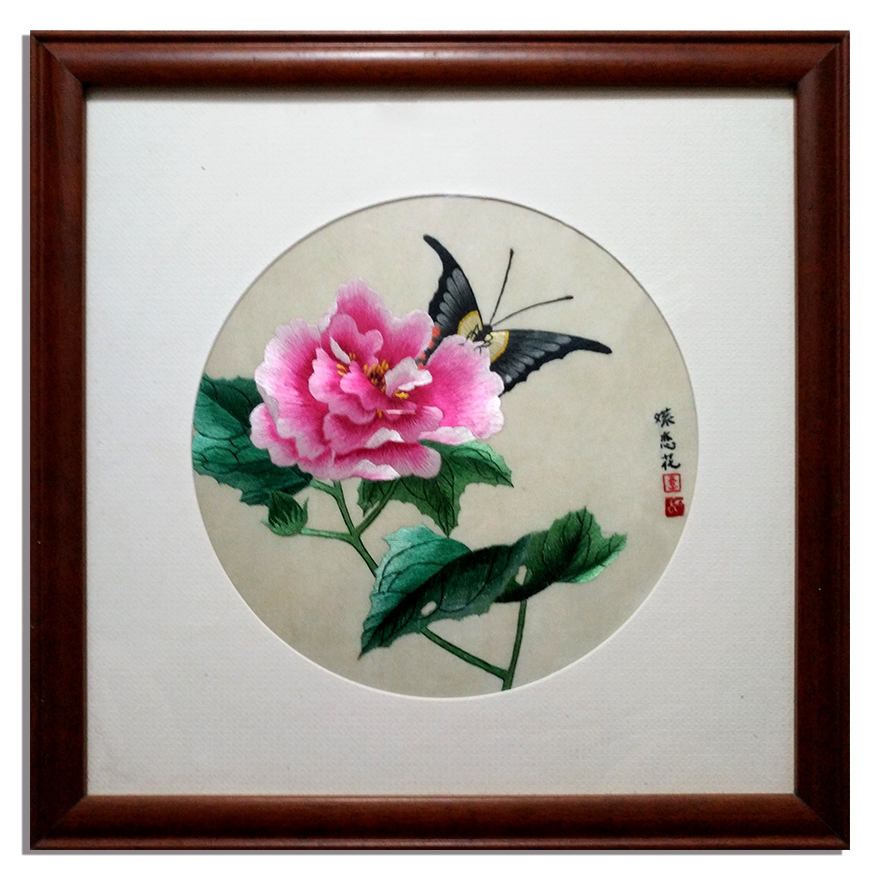 苏绣世家纯手工真丝匠心巧绣《蝶恋花》钱菊凤大师工作室作品