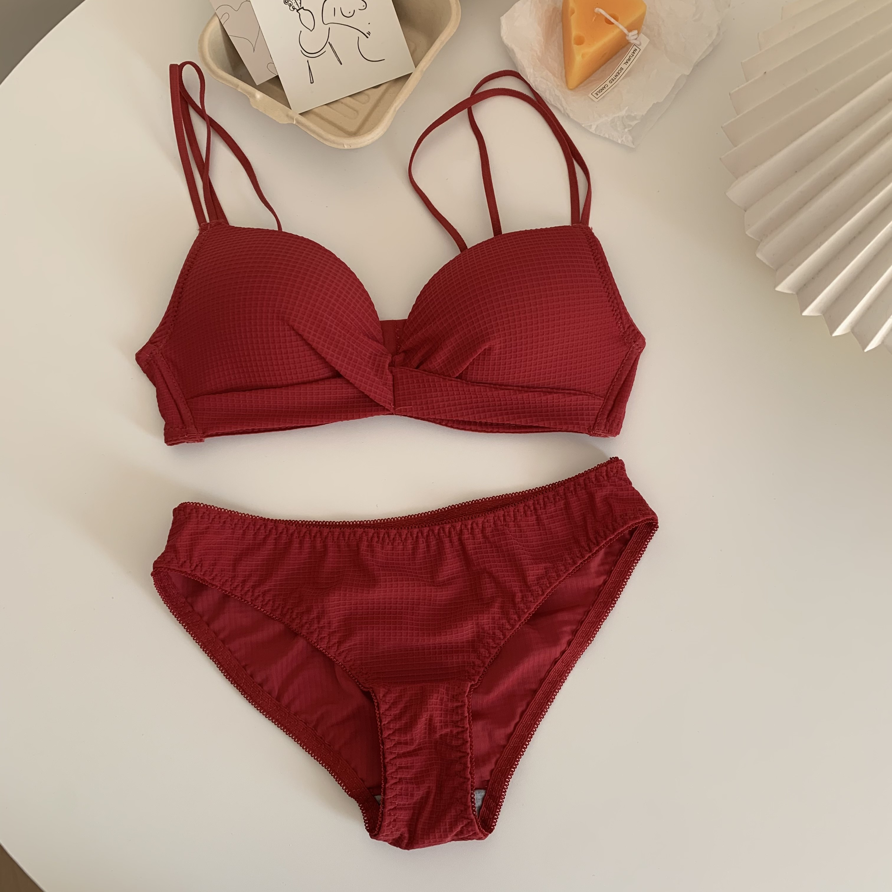 控3实拍实价 韩版性感无钢圈文胸套装女聚拢小胸防下垂胸罩内衣-大雄2