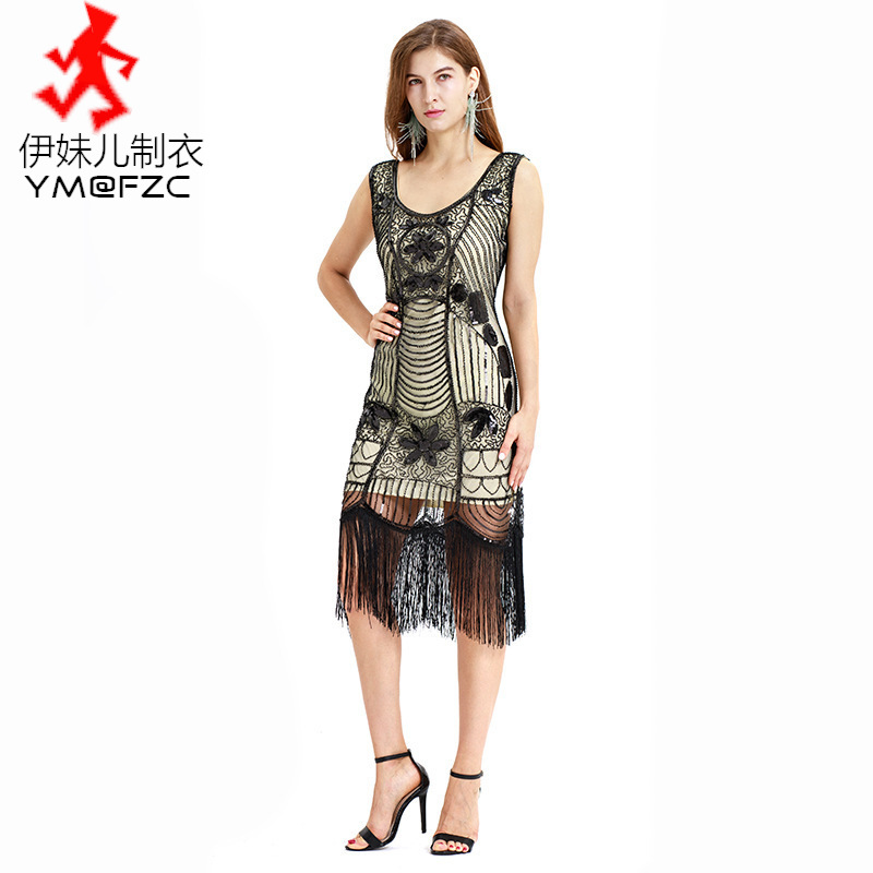 欧美爆款1920s连衣裙 盖茨比复古亮片礼服 中世纪礼服 亮片流苏裙|ruв категории Женская одежда, Cвадебные платья, свадебное платье - от Buy2taobao.com для оказания профессиональной услуги покупки агента Taobao