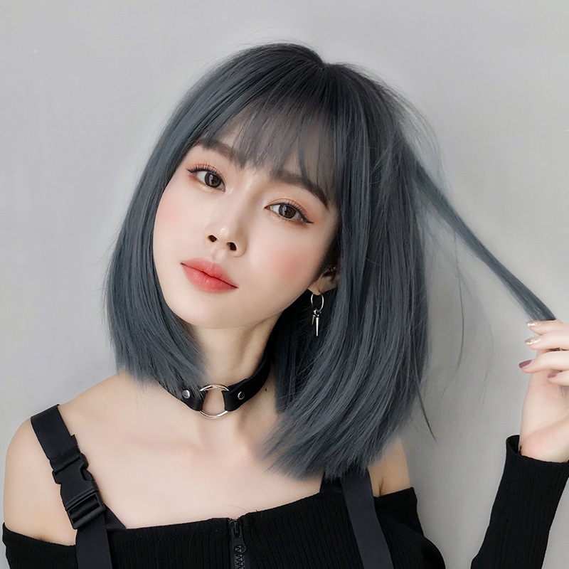 亚尔娜假发女日系空气刘海bobo头套时尚齐肩齐刘海假发头套