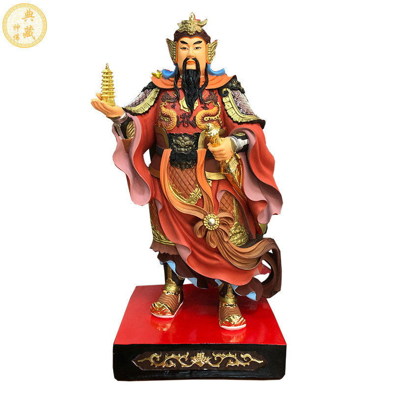 李天王神像李靖 托塔天王道家居家供奉神像摆件 托塔李天王神像