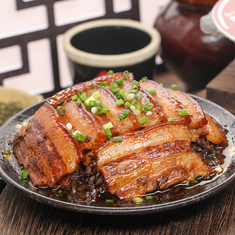 梅菜扣肉蒸菜即食夹沙肉扣肉梅干菜熟食半成品加热年夜菜下饭熟食