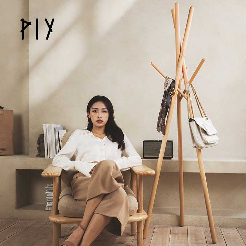 piy红点设计nude衣帽架实木家用简易落地衣架艺术轻奢卧室挂衣架