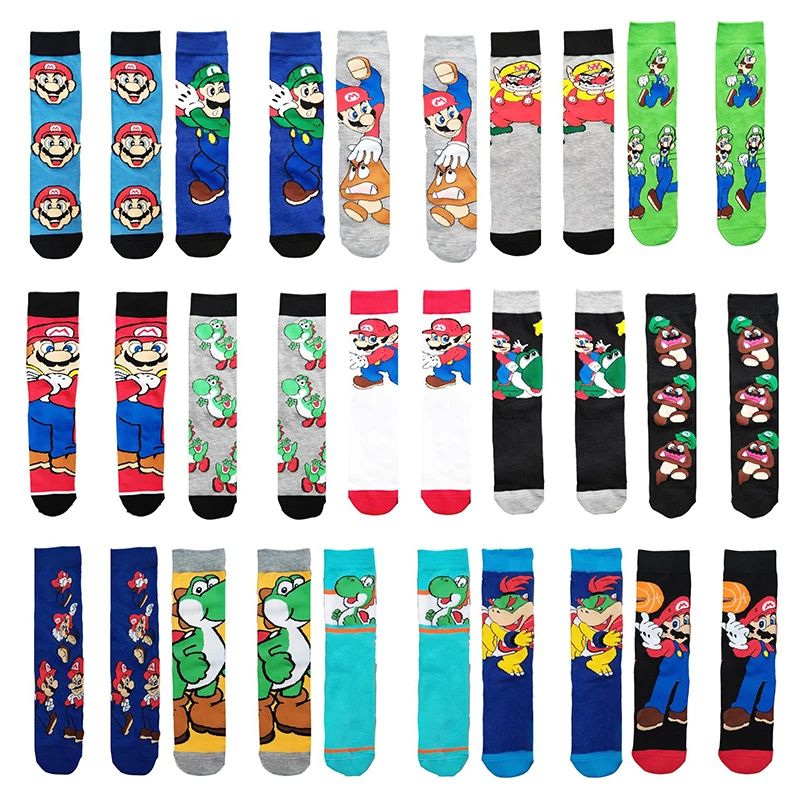 Super Mario Socks Cartoon Odyssey Yoshi Luigi Princess Anime