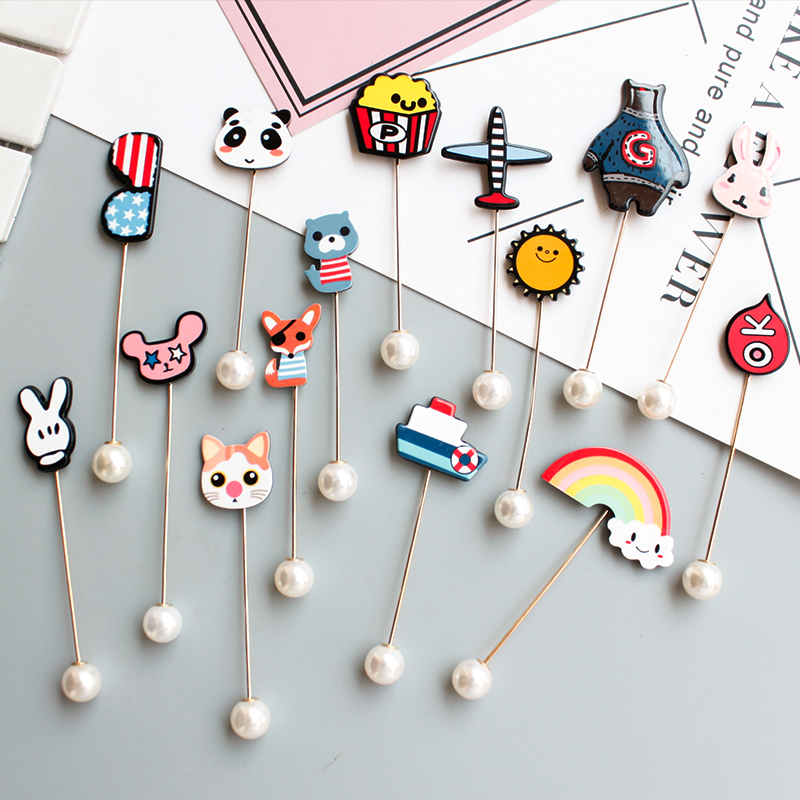 the republic of korea lovely one word Brooch Cartoon Pin buckle Sternum badge Acrylic fashion Pin insertion clothes ornamentin the Accessories/Fashion Jewelry, Brooch category - from Buy2taobao.com to provide professional Taobao agent buy service