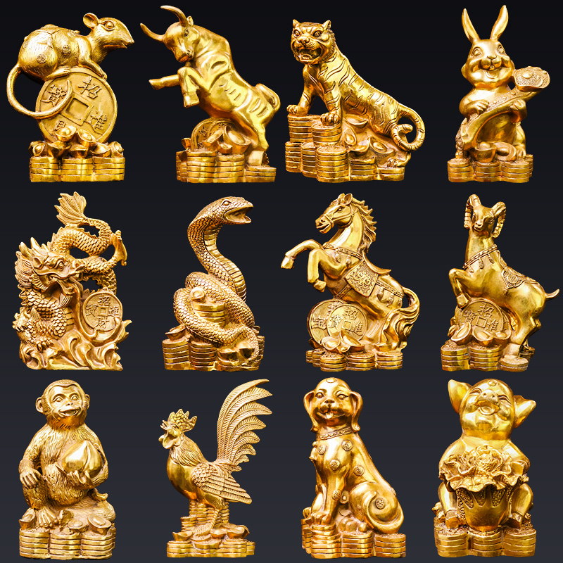 宝新品纯铜十二生肖铜马实心骏马小马风水摆件铜马小摆件马到成功手把