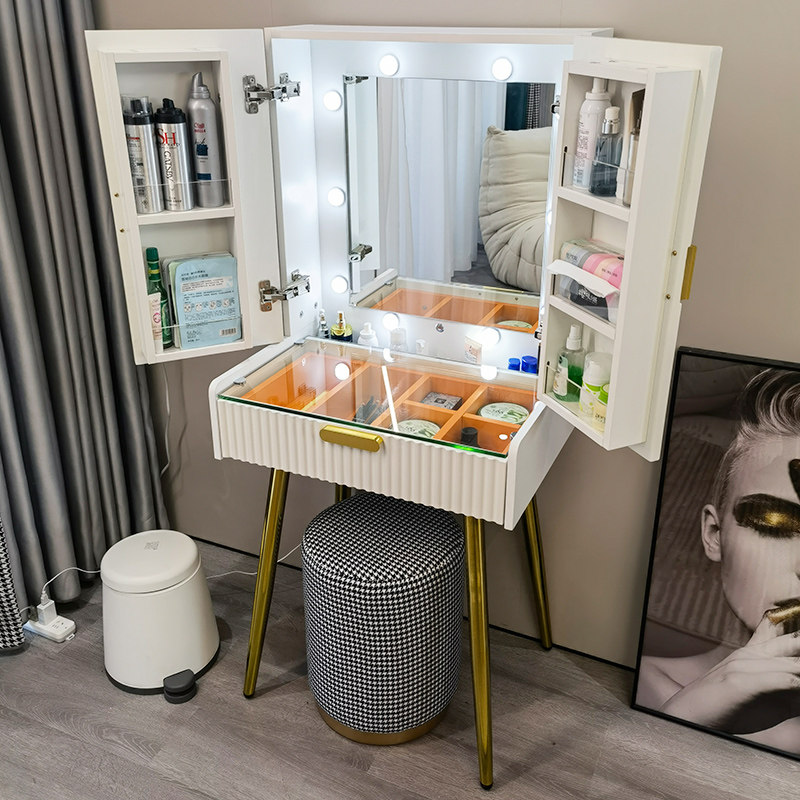 北欧创意多功能ins梳妆台桌意式轻奢小户型卧室迷你现代化妆桌