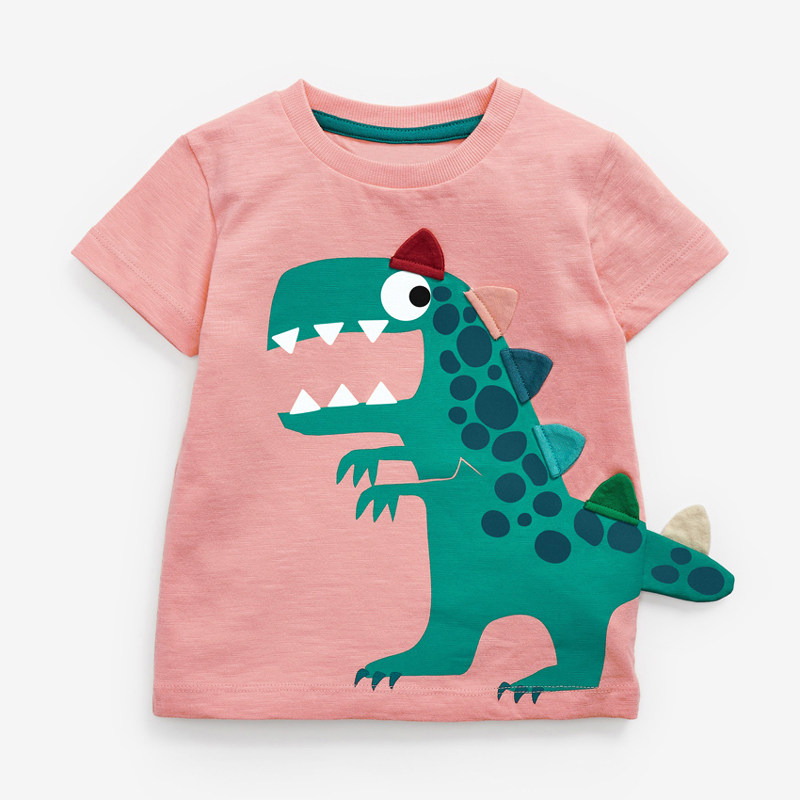 男童霸王龙短袖t恤儿童帅气上衣宝宝纯棉夏装小童半袖体恤衫恐龙t