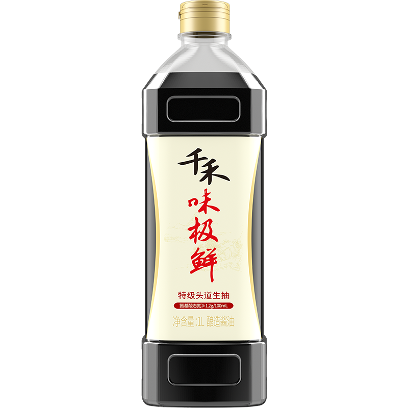 千禾生抽味极鲜酱油1L高鲜酱油特级头道生抽酿造酱油千禾旗舰店授