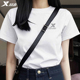 特步短袖t恤女夏季2025新款运动宽松大码白色速干衣透气冰丝上衣