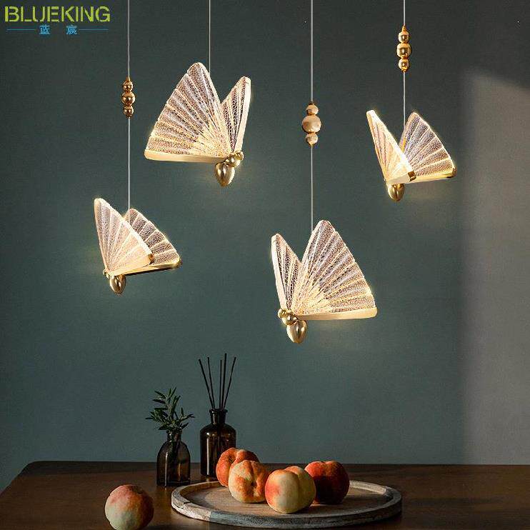 儿童房蝴蝶现代吧台灯日式吊灯创意个性艺术造型灯女装店前台店铺